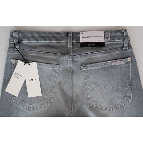 7 For All Mankind Women's Sz 28 Gray Kimmie Mid Rise Bootcut Denim Jeans - Picture 7 of 13